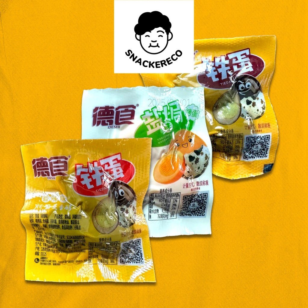 De Shi Iron Egg // 德食铁蛋 (60 Quail Eggs) 20pkt x 3 eggs - Snackereco - 1